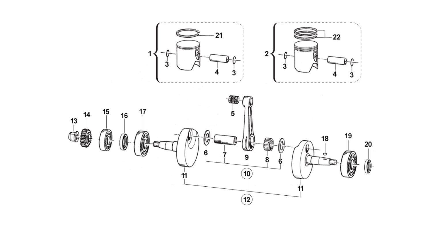 2T 144 EN/MX DE 2008 A 2012 - MOTOR - CIGÜEÑAL-PISTÓN